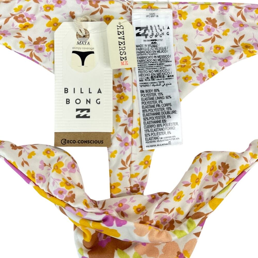 NWT Billabong Sungazers Reversible Maya Bikini Bottoms Size L/12 Beach Swimwear - Picture 4 of 6